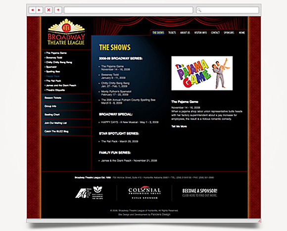 Web - Web Design - Broadway Theatre League - Website 2