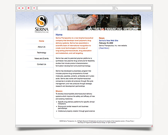 Web - Web Design - Serina Therapeutics, Inc. - Website 1