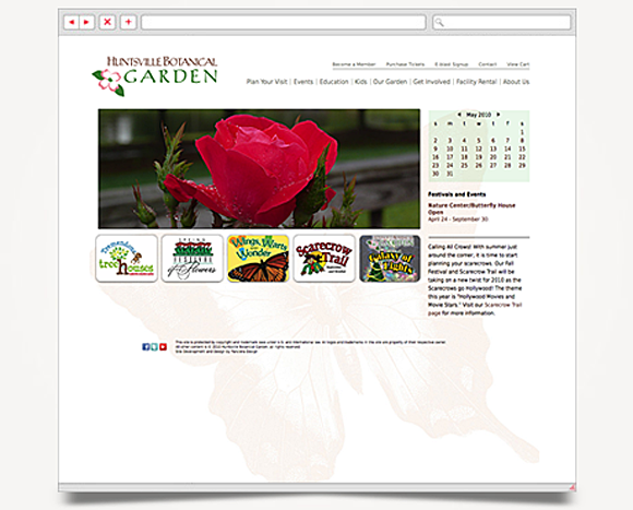 Web - Web Design - Huntsville Botanical Garden - Website 1