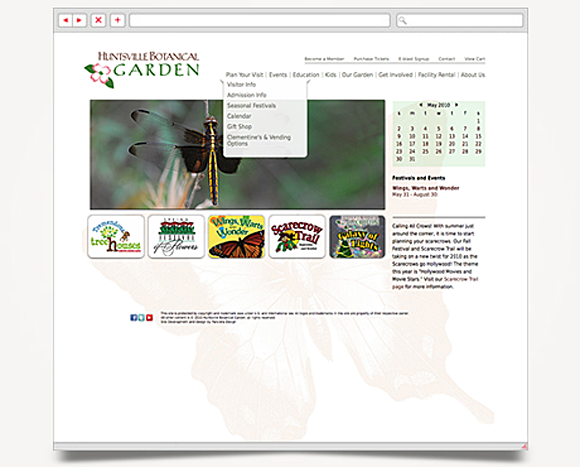 Web - Web Design - Huntsville Botanical Garden - Website 2
