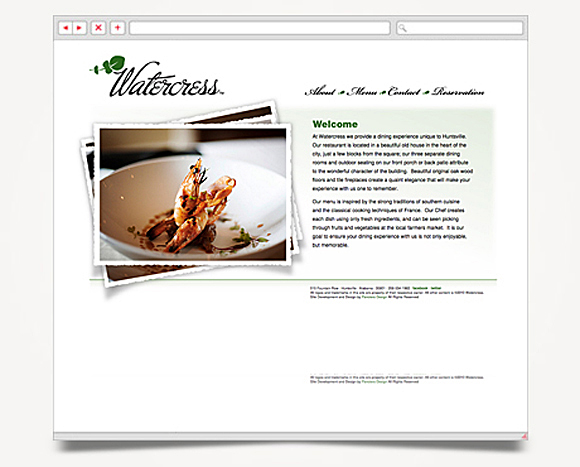 Web - Web Design - Watercress Restaurant - Website 1