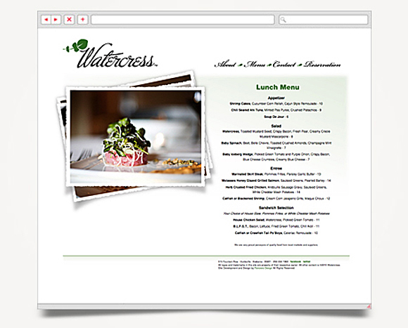 Web - Web Design - Watercress Restaurant - Website 2