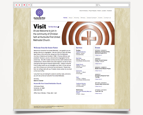 Web - Web Design - Huntsville First <br />United Methodist Church - Website 1