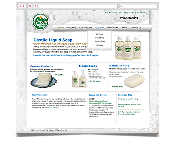 Web - Web Design - Green Mountain Soap Company - Website 2