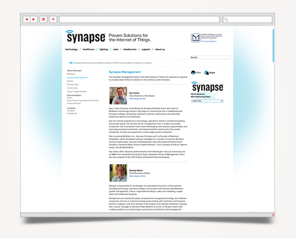 Web - Web Design - Synapse  Wireless - Website 3
