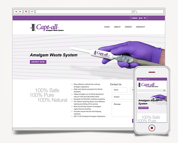 Web - Web Design - Capt-all - Eco100 - Capt-all Amalgam Separator - Website 1