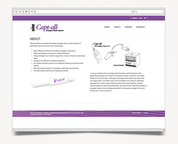 Web - Web Design - Capt-all - Eco100 - Capt-all Amalgam Separator - Website 3