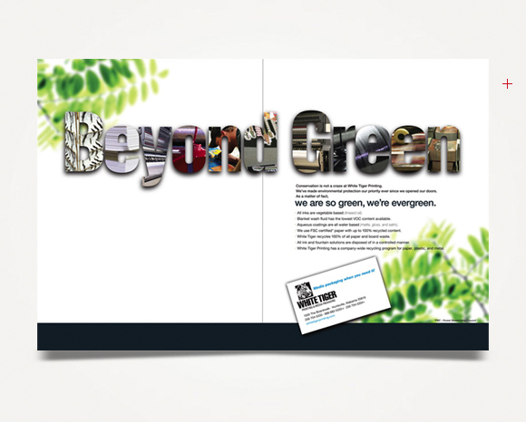 Print - White Tiger Printing - Green Advertisement